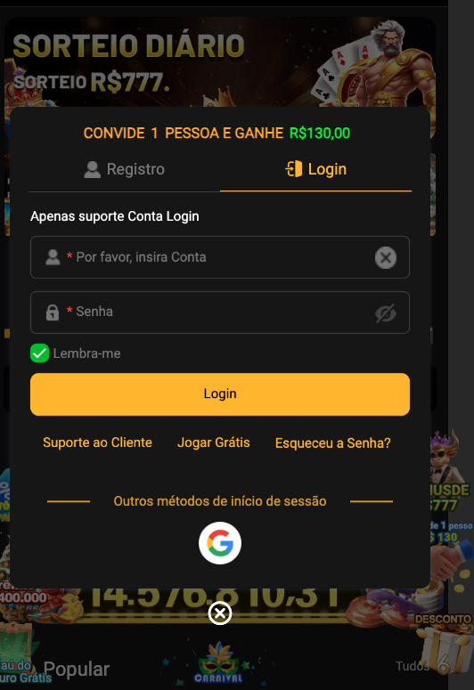Aplicativo móvel BET350